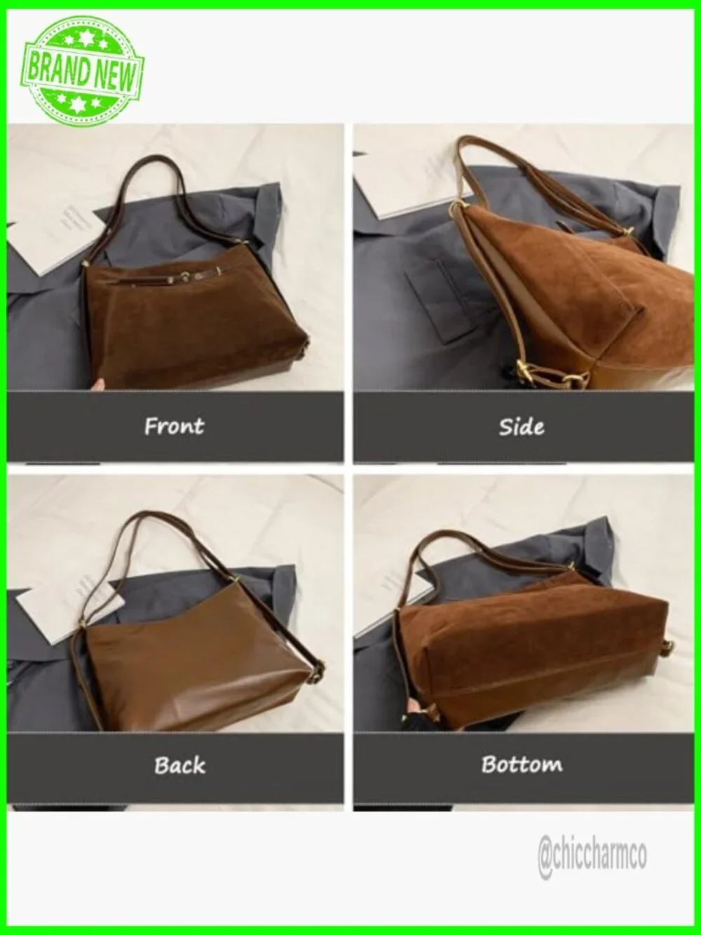 Large Convertible Suede Tote Backpack, Adjustable Strap, Magnetic Closure
